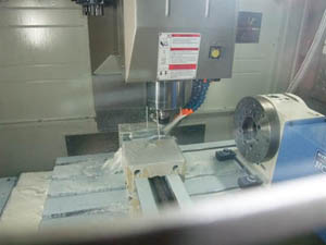 Detail of a used vertical machining centre